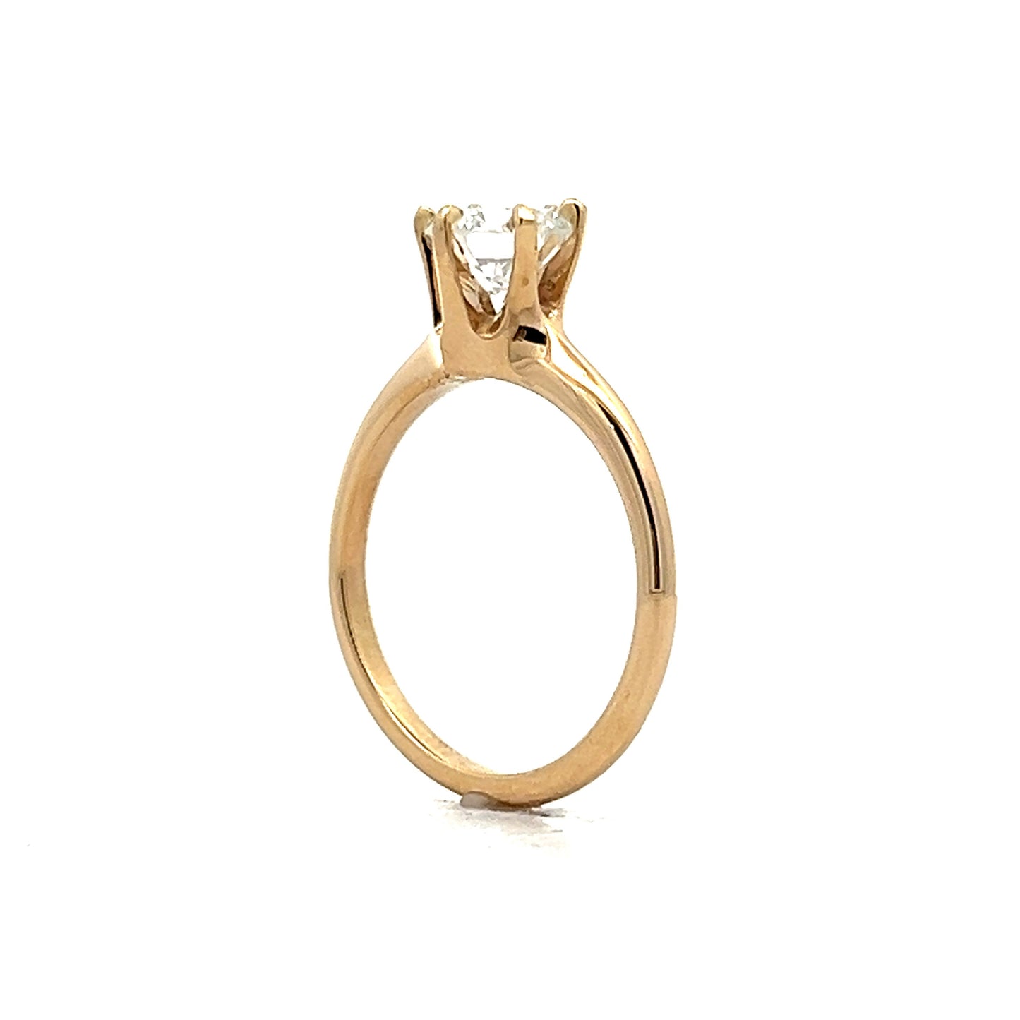 1.00 Victorian Diamond Solitaire Engagement Ring in Yellow Gold