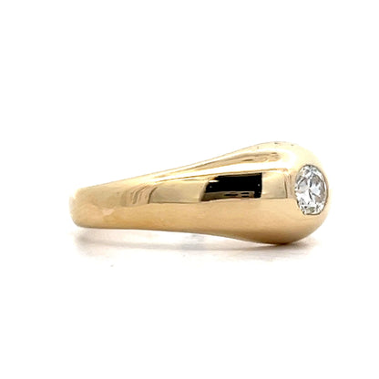 Men's Vintage Old European Diamond Ring in 14k Yellow Gold