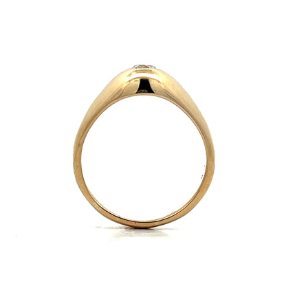 Men's Vintage Old European Diamond Ring in 14k Yellow Gold