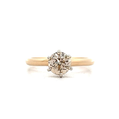 .80 Retro Diamond Engagement Ring in 14k Yellow Gold