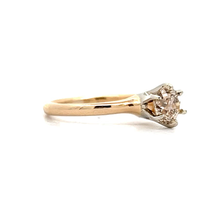 .80 Retro Diamond Engagement Ring in 14k Yellow Gold