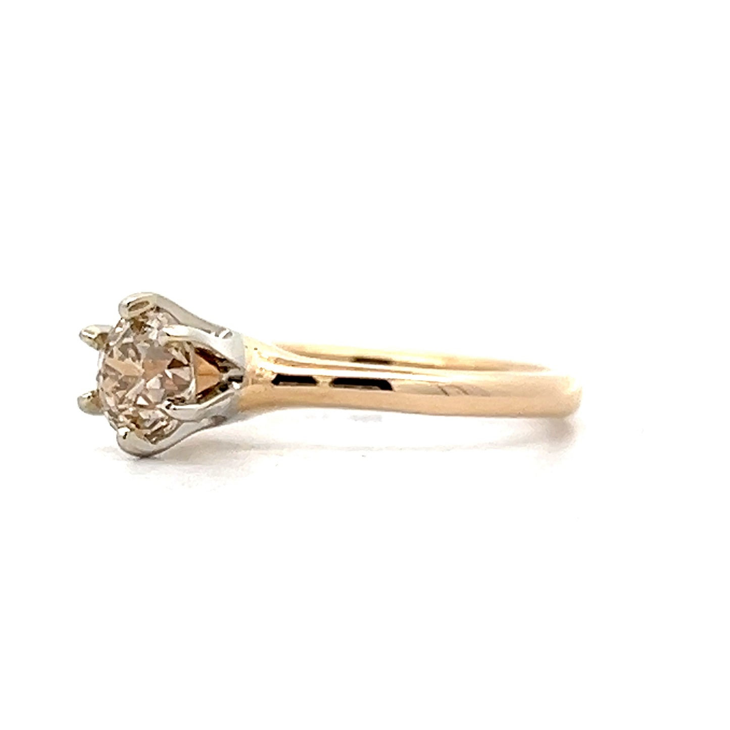 .80 Retro Diamond Engagement Ring in 14k Yellow Gold