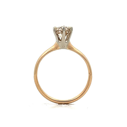 .80 Retro Diamond Engagement Ring in 14k Yellow Gold