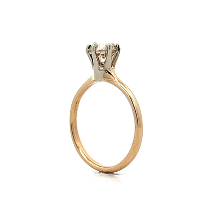 .80 Retro Diamond Engagement Ring in 14k Yellow Gold