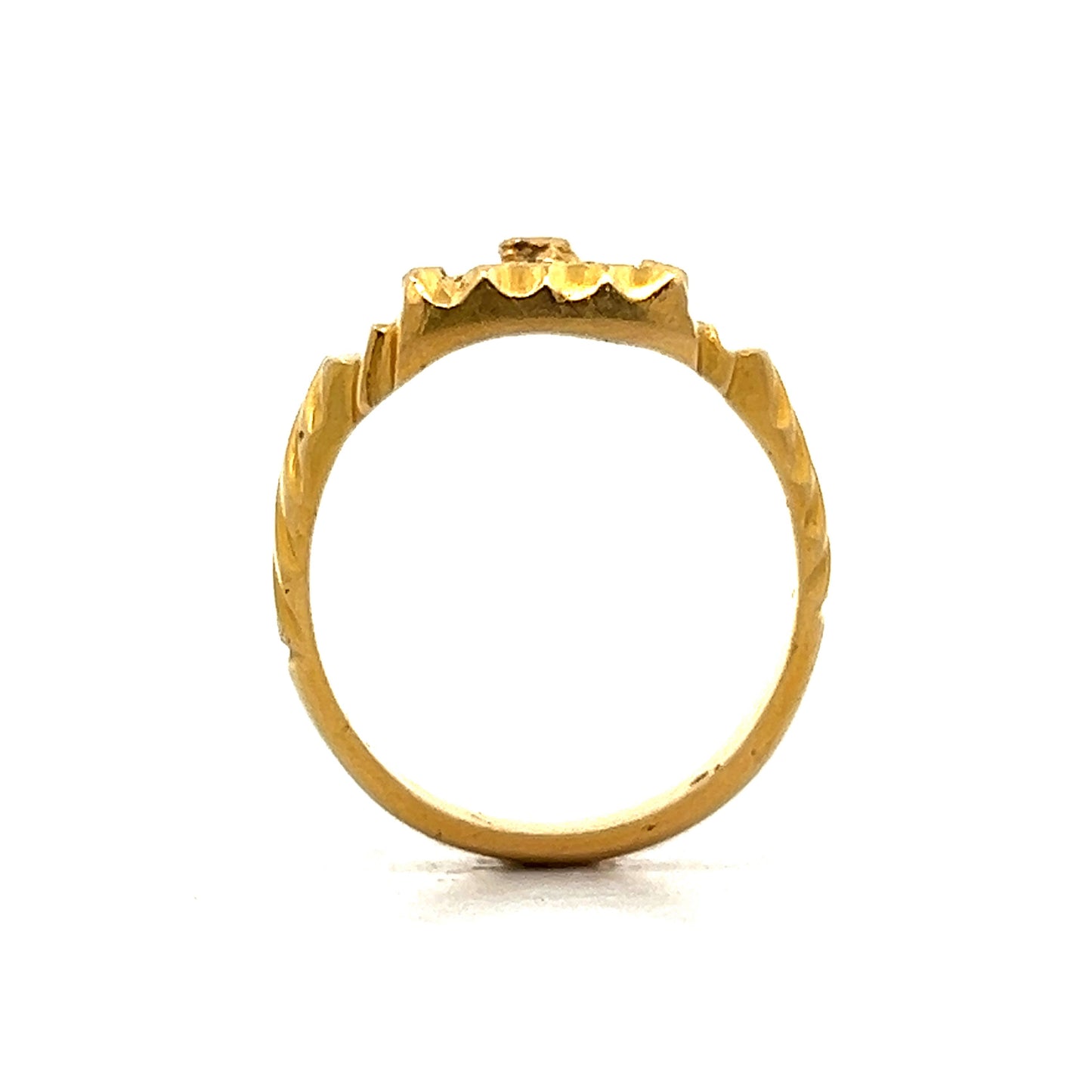 Postage Stamp Statement Ring in 14k Yellow Gold