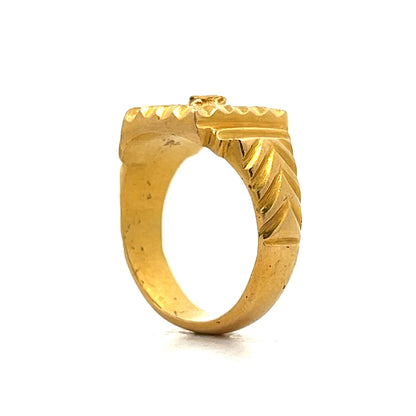 Postage Stamp Statement Ring in 14k Yellow Gold