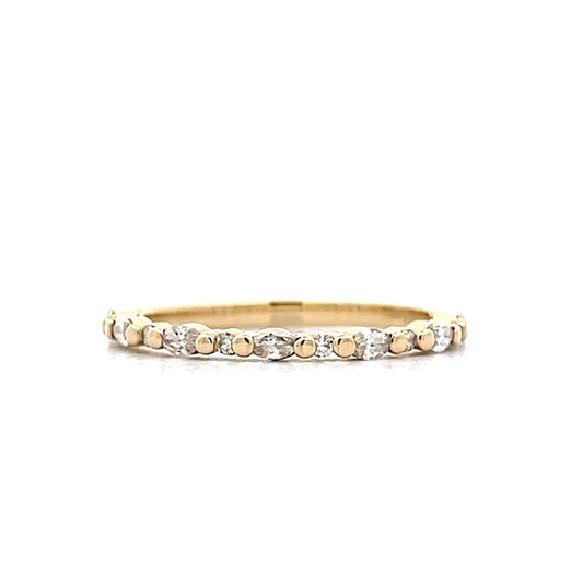 .17 Marquise & RBC Wedding Band in Yellow Gold