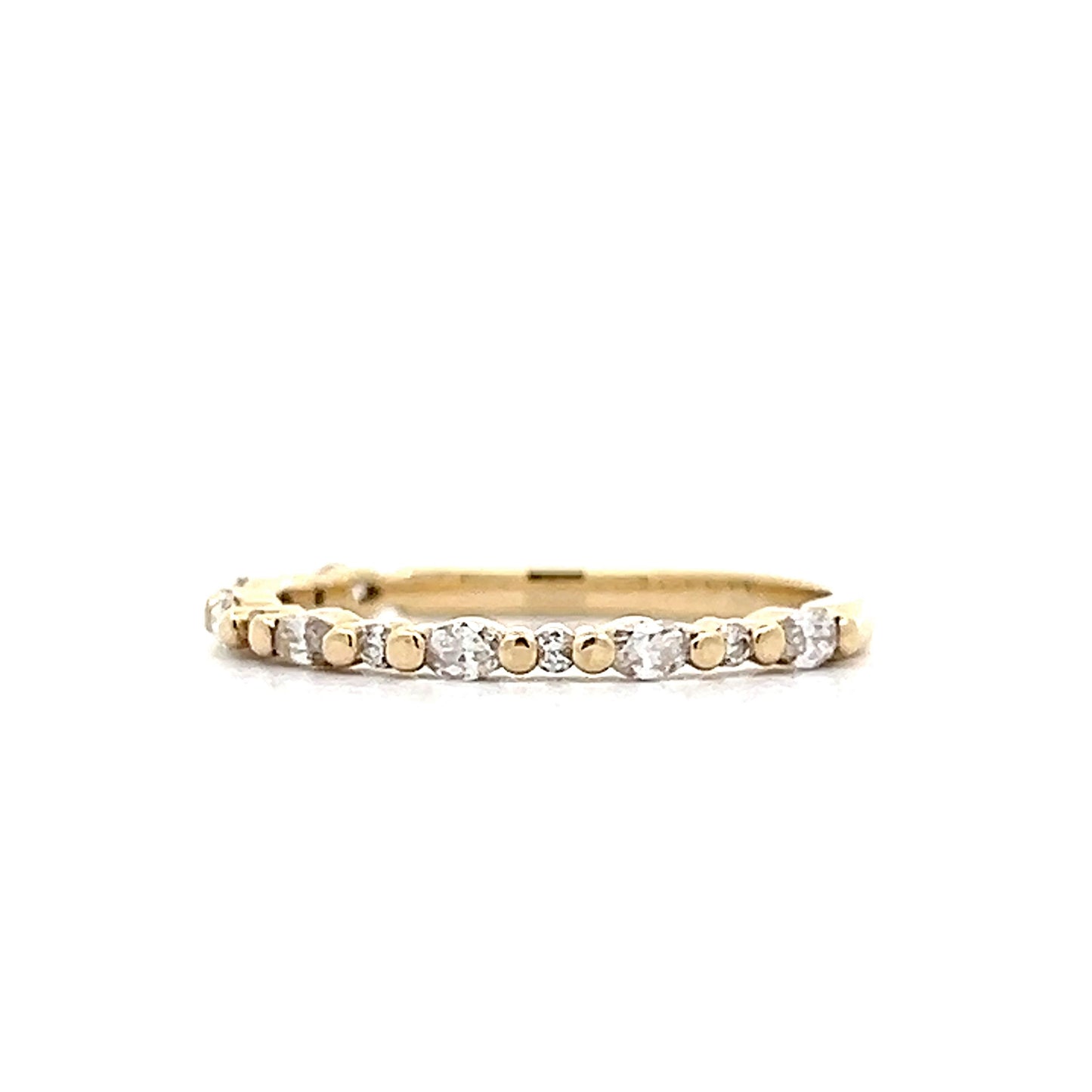 .17 Marquise & Round Brilliant Cut Diamond Wedding Band in Yellow Gold