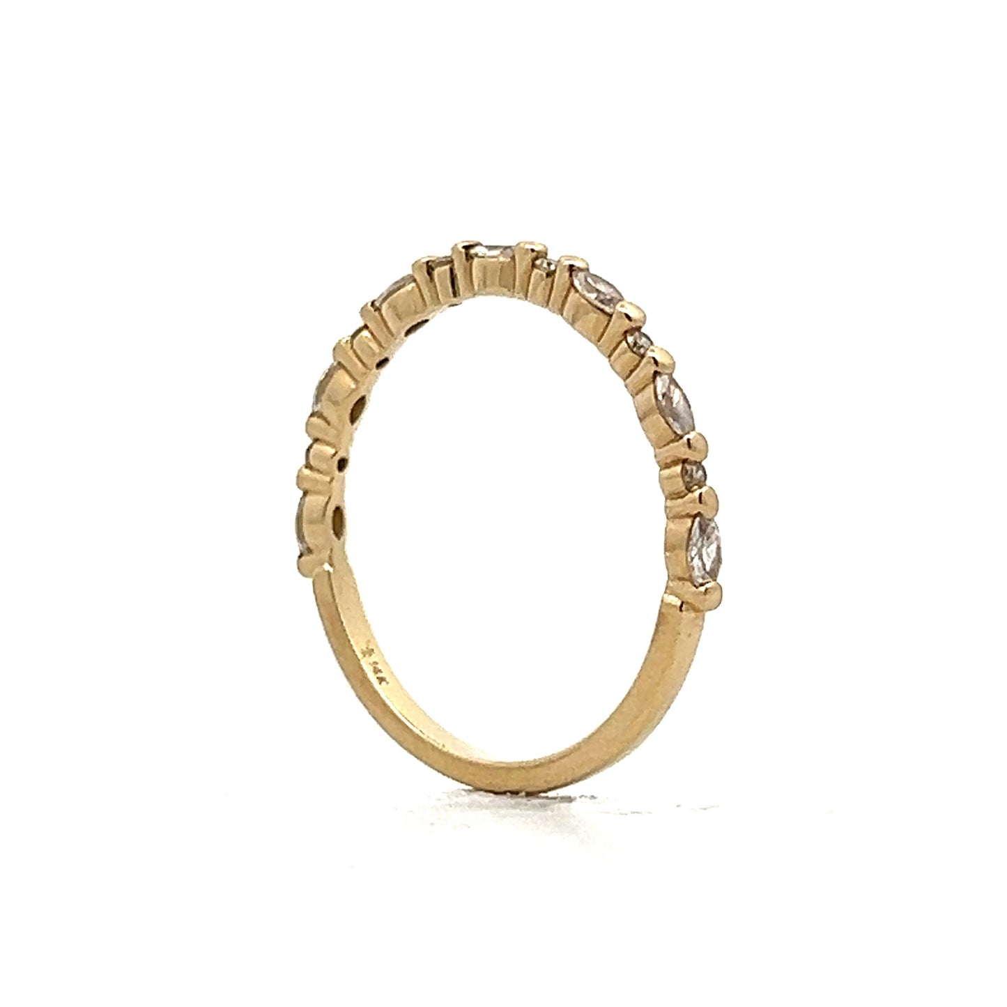 .17 Marquise & RBC Wedding Band in Yellow Gold