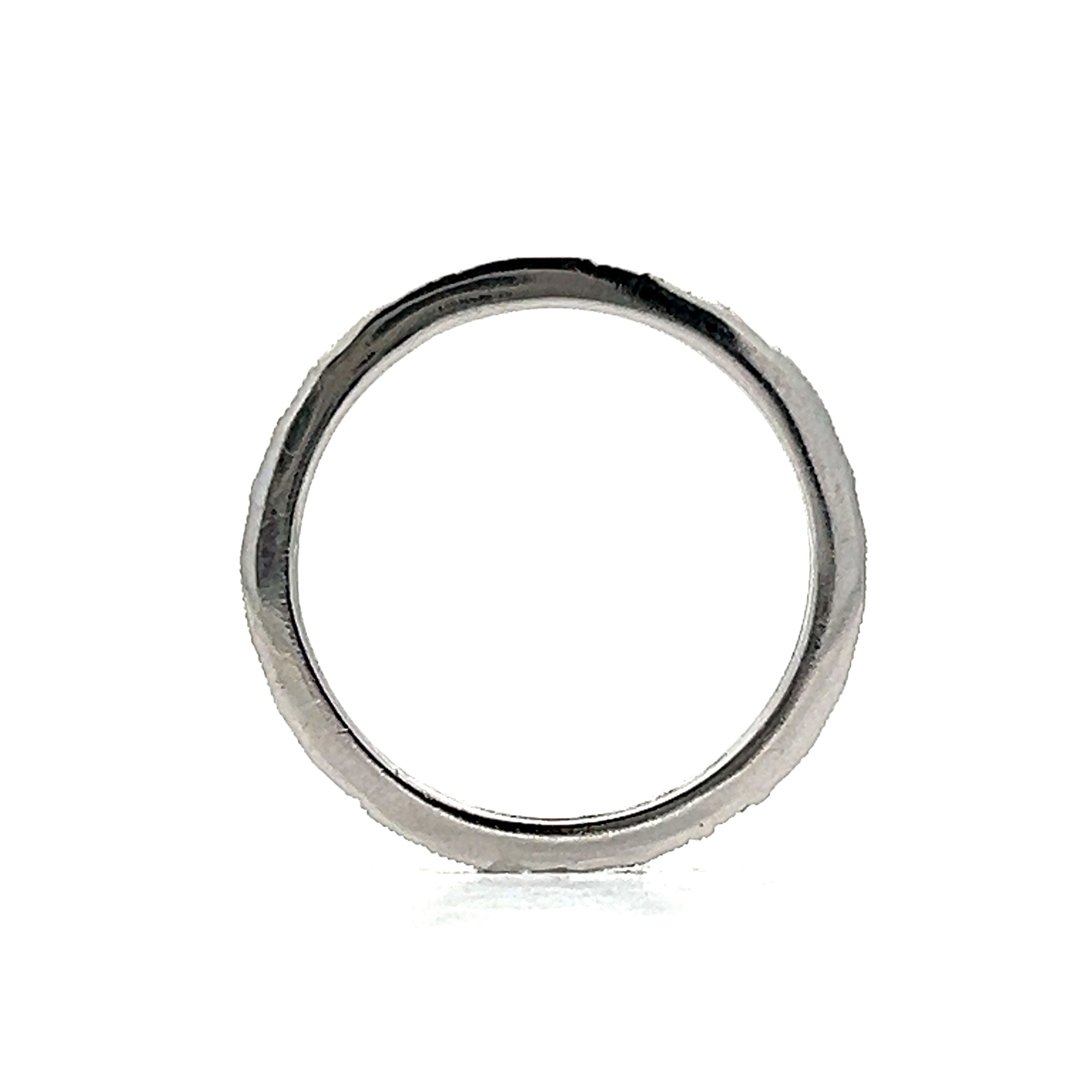 Vintage Diamond Wedding Band Ring Guard in 18K White Gold – Filigree ...