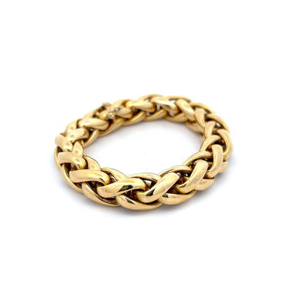 Woven Wheat Chain Bracelet in 18k Yellow Gold