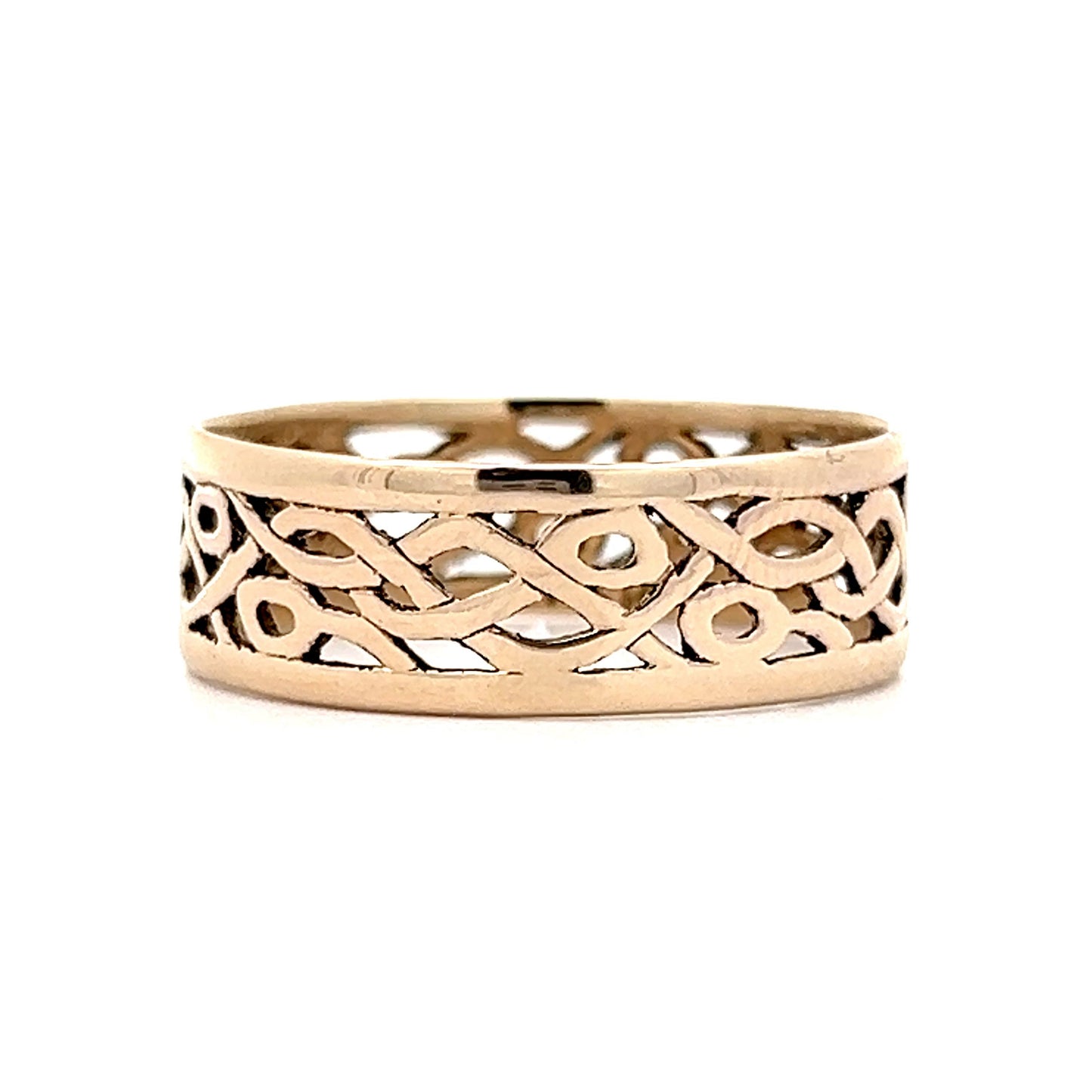 Vintage Men's Celtic Knot Band in 14k Yellow Gold