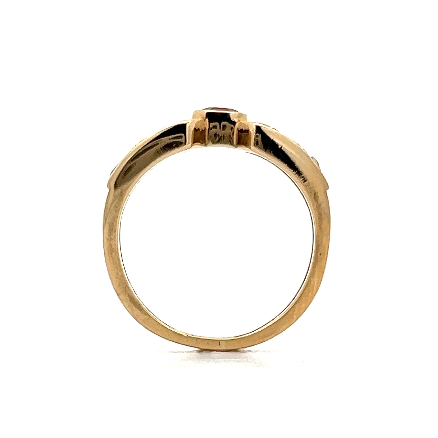 Ruby & Diamond Stacking Ring in 18k Yellow Gold