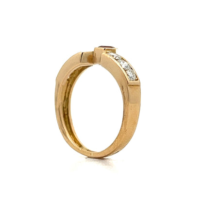 Ruby & Diamond Stacking Ring in 18k Yellow Gold