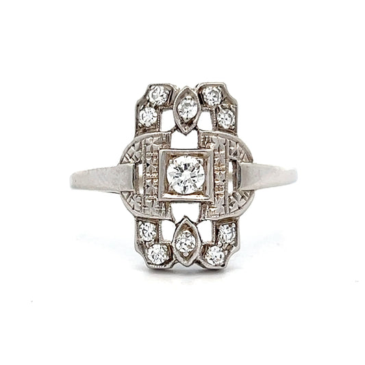 Vintage Art Deco Diamond Orange Blossom Ring in 18k