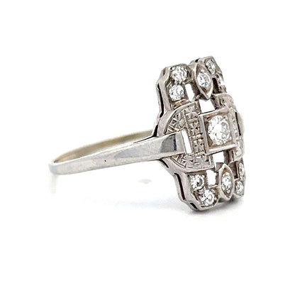 Vintage Art Deco Diamond Orange Blossom Ring in 18k