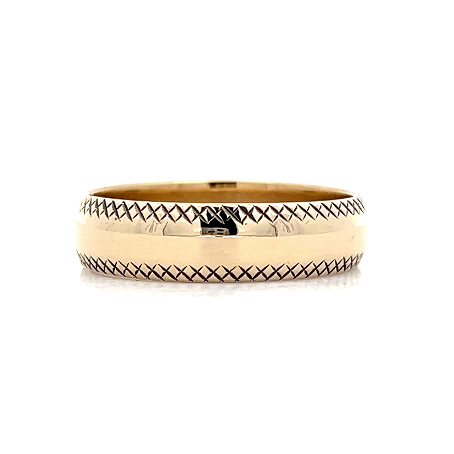 1950's Men's X Wedding Band in 14k Yellow Gold