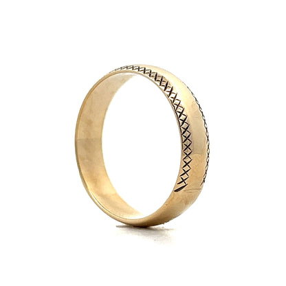 1950's Men's X Wedding Band in 14k Yellow Gold