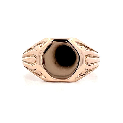 Unique Antique Victorian Signet Ring in 10k Rose Gold