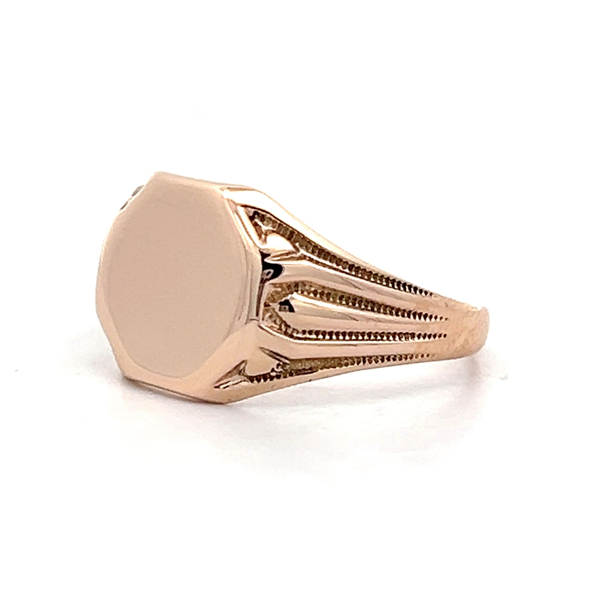 Unique Antique Victorian Signet Ring in 10k Rose Gold – Filigree