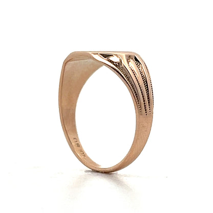 Unique Antique Victorian Signet Ring in 10k Rose Gold