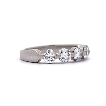 1.25 Diamond Five Stone Wedding Band in Platinum