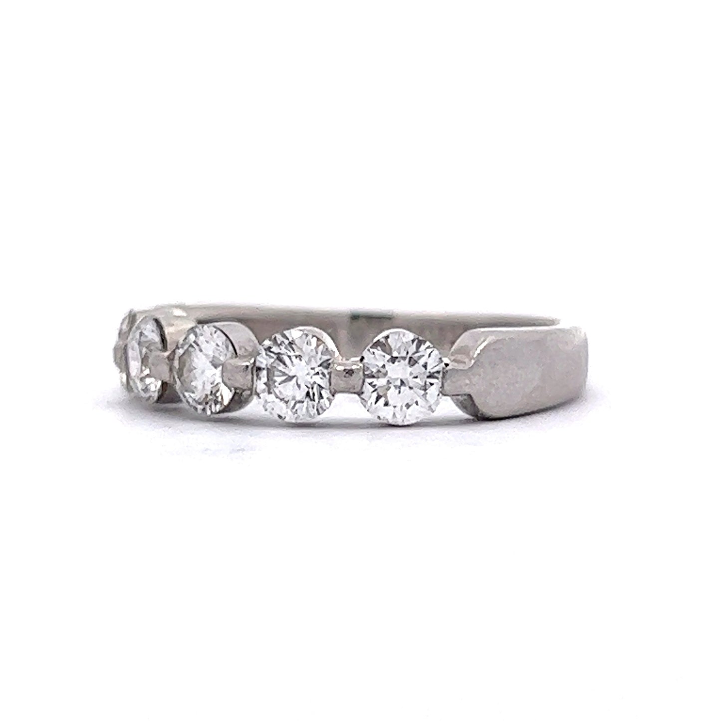 1.25 Diamond Five Stone Wedding Band in Platinum