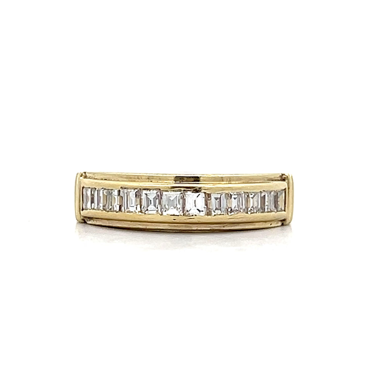 .72 Emerald Cut Diamond Wedding Band Yellow Gold