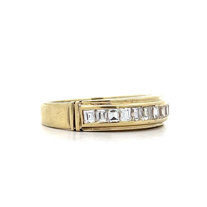 .72 Emerald Cut Diamond Wedding Band Yellow Gold