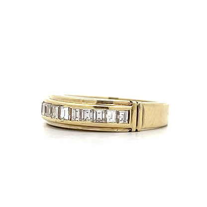 .72 Emerald Cut Diamond Wedding Band Yellow Gold