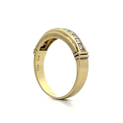 .72 Emerald Cut Diamond Wedding Band Yellow Gold