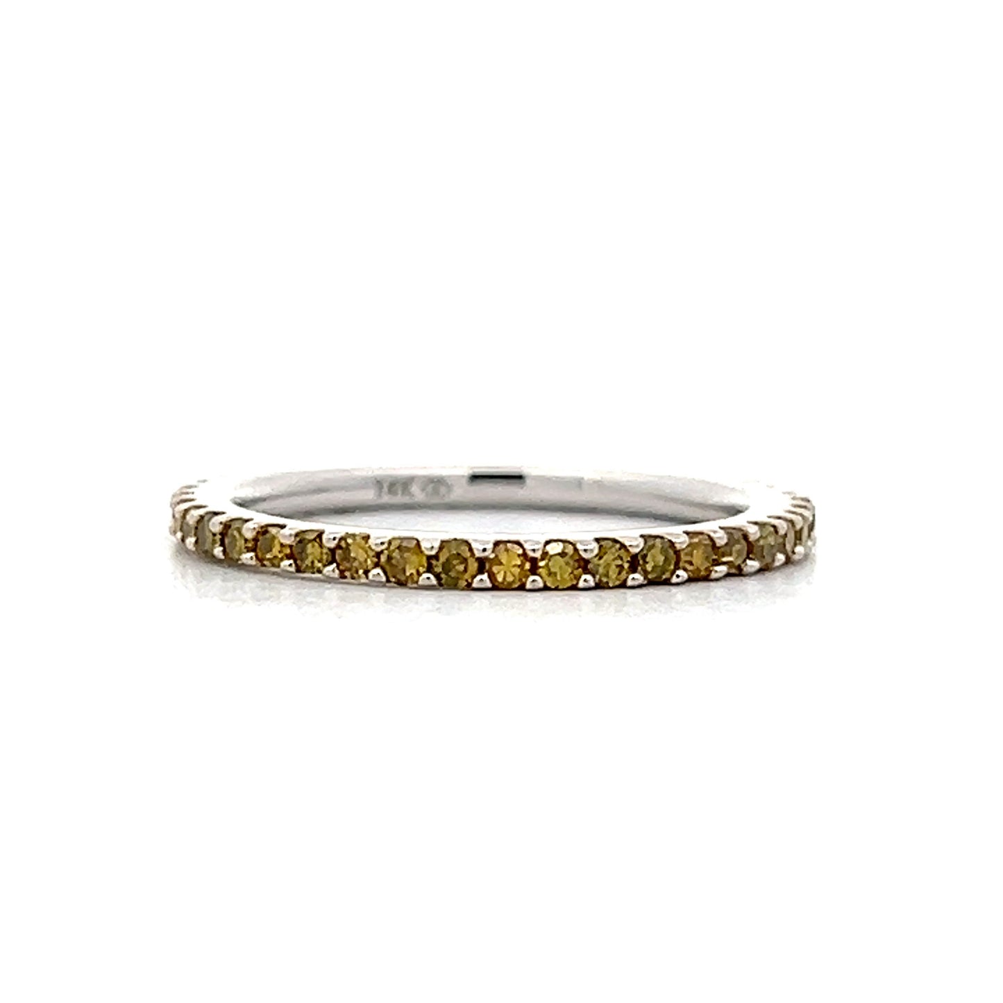 .50 Yellow Diamond Eternity Band in 14k White Gold