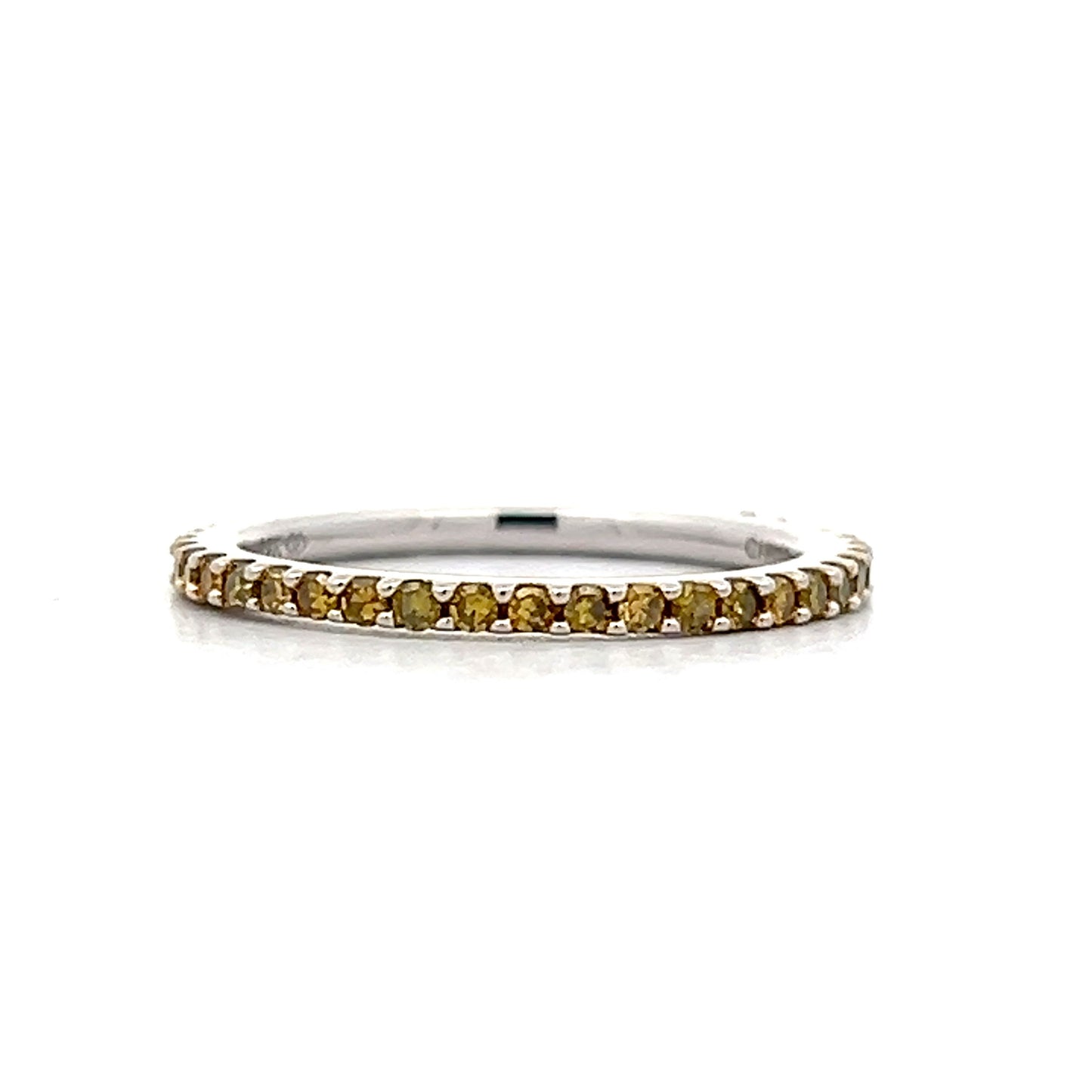 .50 Yellow Diamond Eternity Band in 14k White Gold