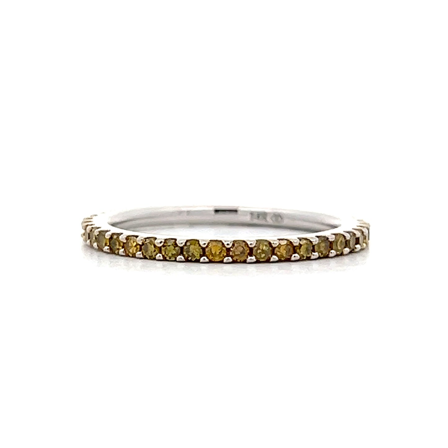 .50 Yellow Diamond Eternity Band in 14k White Gold