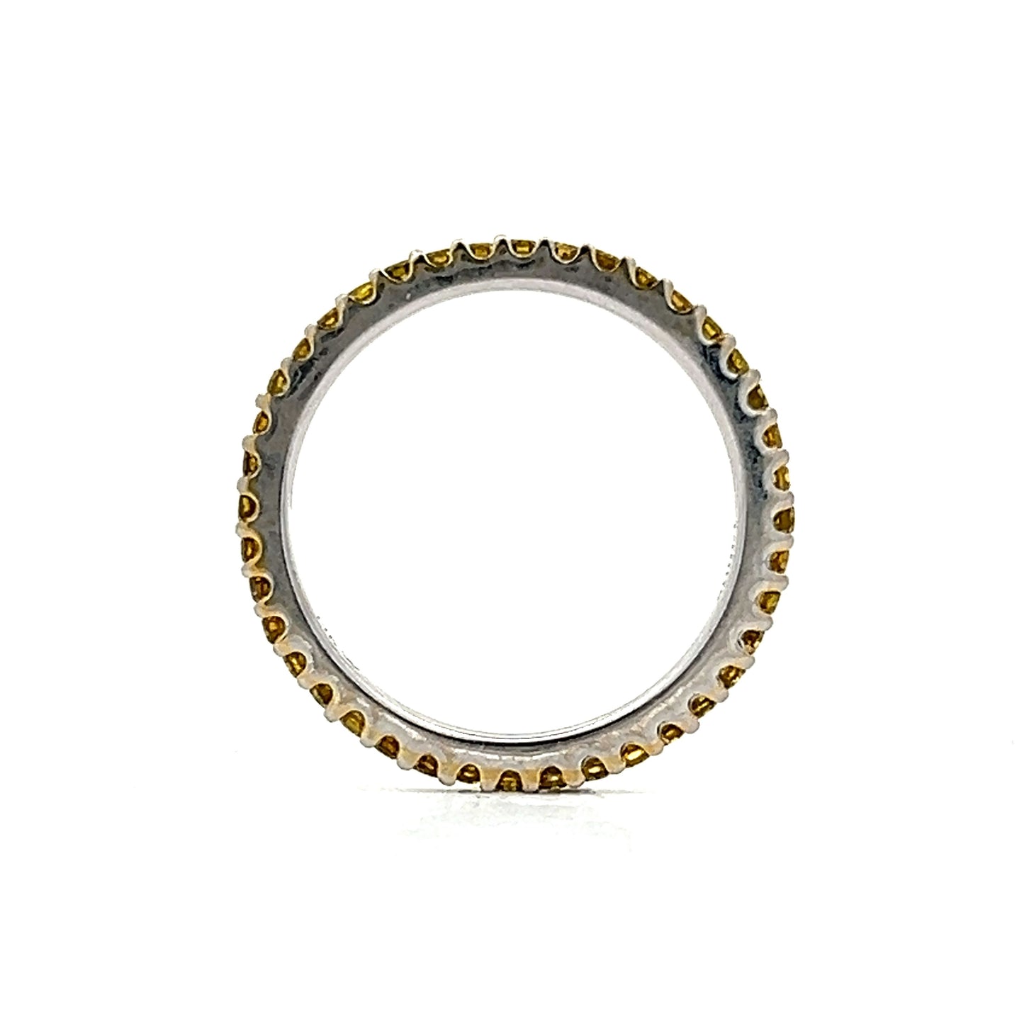 .50 Yellow Diamond Eternity Band in 14k White Gold