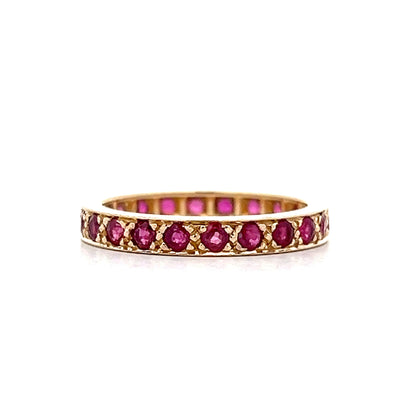 1.10 Round Ruby Eternity Band 14k Yellow Gold