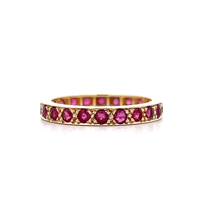 1.10 Round Ruby Eternity Band 14k Yellow Gold