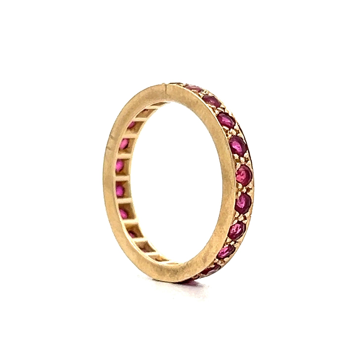 1.10 Round Ruby Eternity Band 14k Yellow Gold