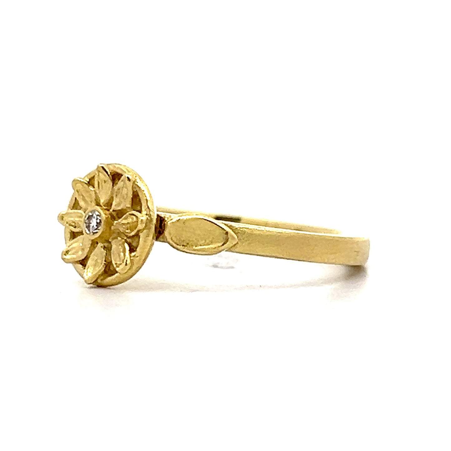Stephanie Briggs Diamond Flower Ring in 18k Yellow Gold