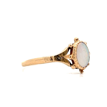 Antique Victorian .27 Opal Cabochon Ring in Yellow Gold