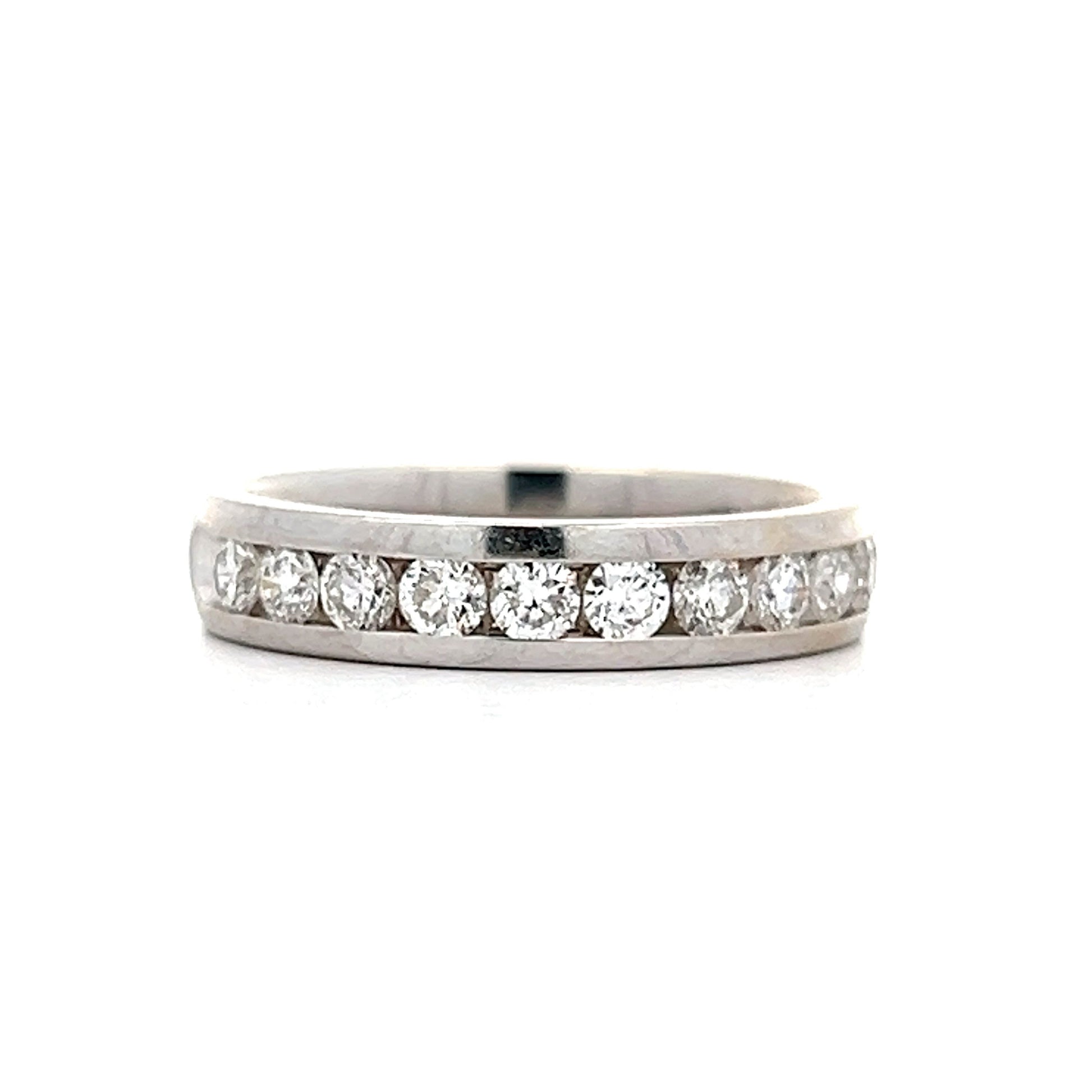 .84 Diamond Channel Set Wedding Band in 14k White Gold