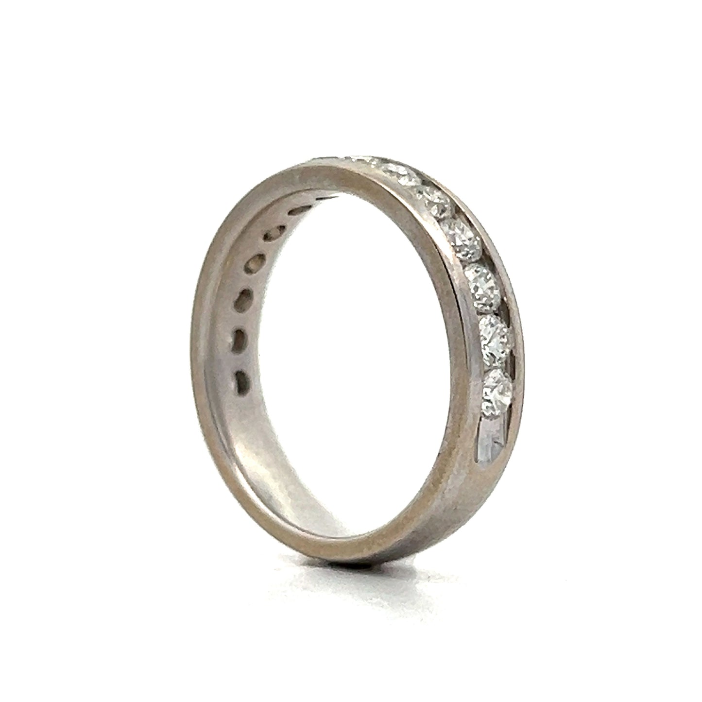 .84 Diamond Channel Set Wedding Band in 14k White Gold