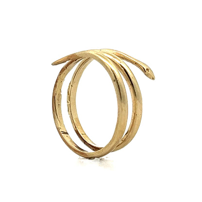 Coiled Snake Ring in 14k Yellow Gold