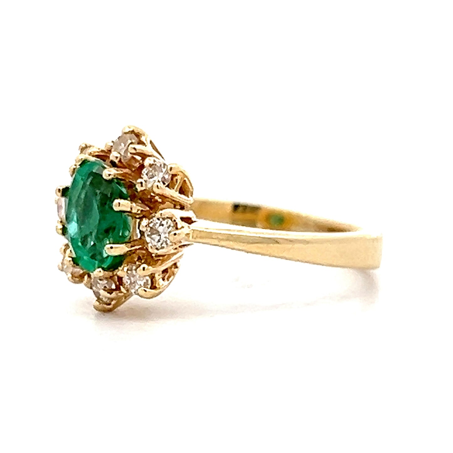 .60 Emerald & Diamond Right Hand Ring in 14k Yellow Gold