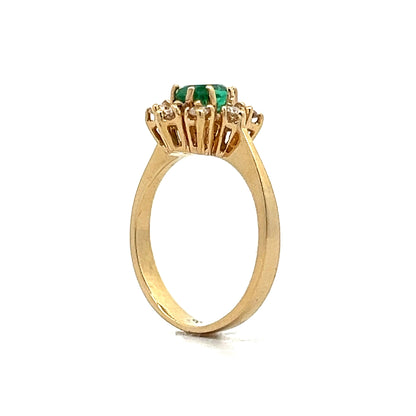 .60 Emerald & Diamond Right Hand Ring in 14k Yellow Gold