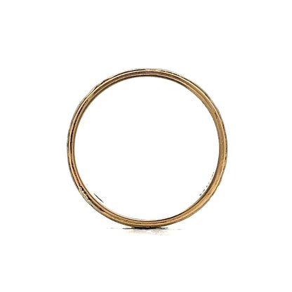 Retro Two-Toned Engraved Wedding Band in 14k
