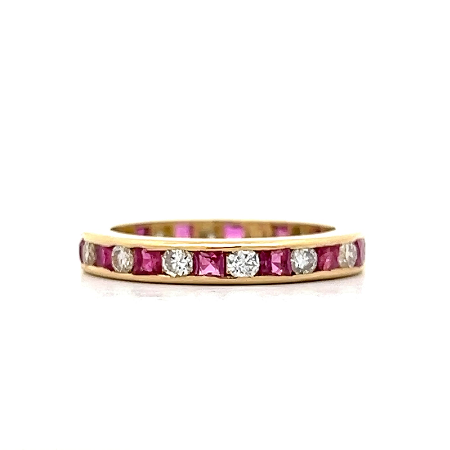 .78 Ruby & Diamond Eternity Wedding Band in 18k