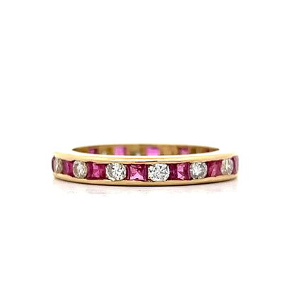 .78 Ruby & Diamond Eternity Wedding Band in 18k