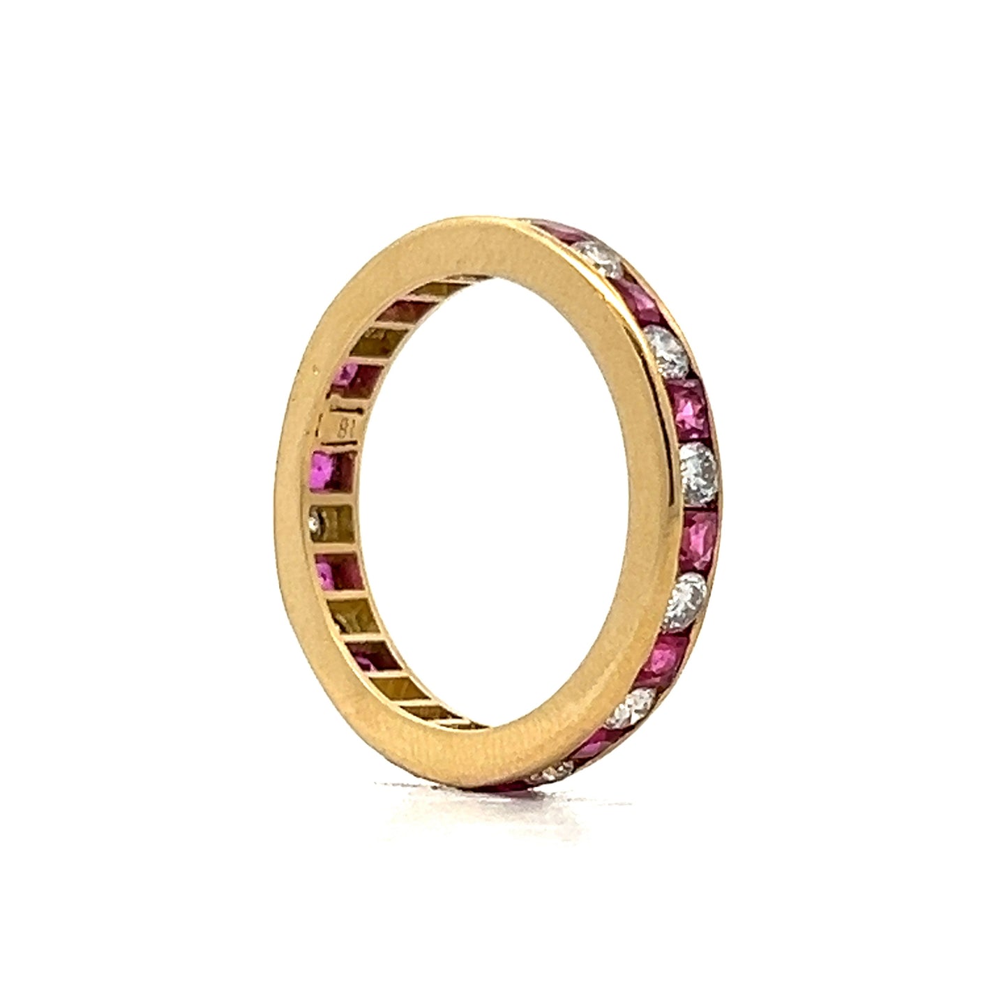 .78 Ruby & Diamond Eternity Wedding Band in 18k