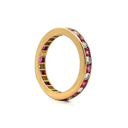 .78 Ruby & Diamond Eternity Wedding Band in 18k